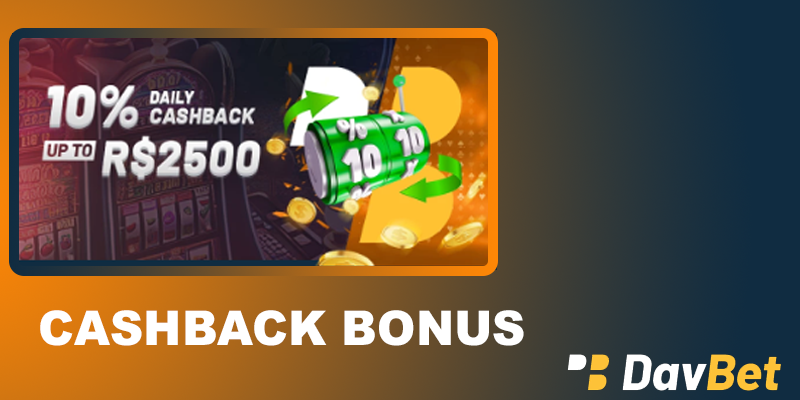 Cashback de 10% no cassino DavBet